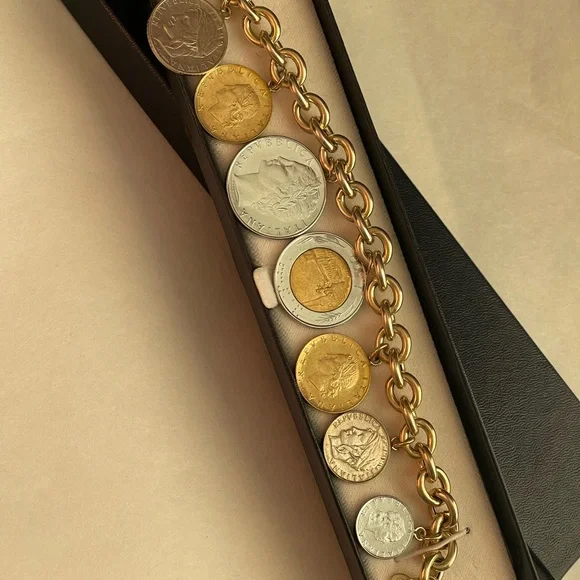 VERONESE Sterling silver bracelet with coins - Picture 5 of 7